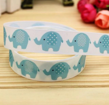 1 Metre BLUE ELEPHANT Grossgrain 22mm Ribbon