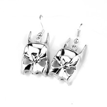 Silver Plated DC Comics Batman Drop Earrings