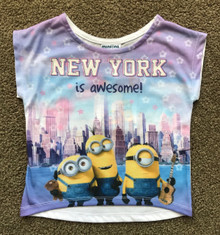 Licensed Girls Minions New York Summer T-shirt - Size 2