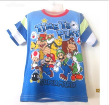 New Super Mario Bros Boys T- shirt with Striped Back - Size 18/24 Months