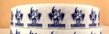 1 Metre  AFL KANGAROOS FOOTBALL Grossgrain 22mm Ribbon - FREE POST