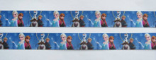 1 Metre FROZEN BLUE GROUP #2 Grossgrain 22mm Ribbon - FREE POST