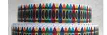 1 Metre CRAYONS Grossgrain 22mm Ribbon - FREE POST