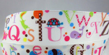 1 Metre ALPHABET Grossgrain 25mm Ribbon - FREE POST