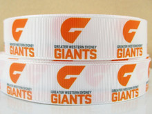 1 Metre AFL GREATER WESTERN SYDNEY Grossgrain 22mm Ribbon