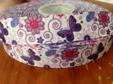 1 Metre BUTTERFLY Grossgrain 22mm Ribbon - FREE POST