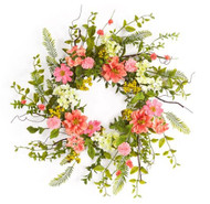 Pink Cosmos and Berry Wreath   27" D