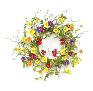 Summer Garden Trumpet Flower Wreath  20" D