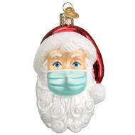 Old World  Santa With Face Mask Ornament