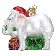 Old World White Elephant Ornament
