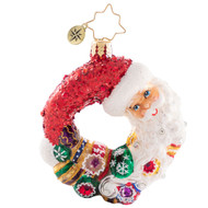 Radko Santa Comes Full Circle Wreath Gem Ornament