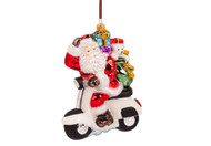 Huras Family Santa Driving Scooter Ornament  