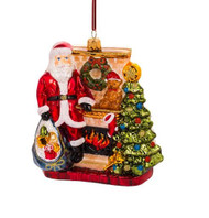 Huras Family Santa By The Fireplace Ornament