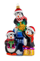 Huras Family Penguins With Mailbox  Ornament