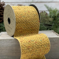 Faux Wool Red - Gold Wave Knit Ribbon