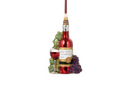 Huras Family Wine Bottle with Glass (no date) Ornament  Available for Pre-Order