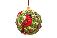 Huras Family Lush Ball with Cardinal Ornament  Available for Pre-Order