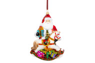 Huras Family Santa with a Rocking Horse Ornament  Available for Pre-Order