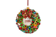 Huras Family Wreath with Toys  Ornament  ( No Date)   Available for Pre-Order