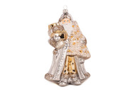 Huras Family Silver and Gold Santa with Tree and Present Ornament  Available for Pre-Order