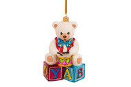 Huras Family Teddy Bear With Baby's Blocks Ornament  Available for Pre-Order