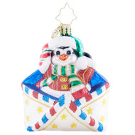 Radko Penguin Delivery Gem Ornament