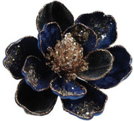Sapphire Blue Magnolia With Clip Ornament
