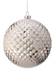 Shiny Ridged Glitter Ball Ornament