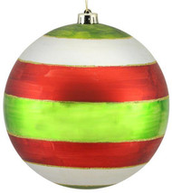 Stripe Glitter Ball Ornament 8"