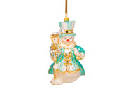 Huras Family Turquoise and Gold Stylish Snowman Ornament