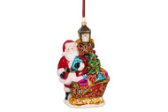 Huras Family Santa with Sleigh and Lantern Ornament