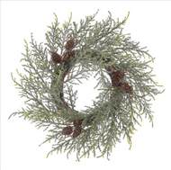 Glittered Pine Cone/Pine Wreath 18"
