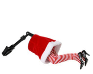 Moving Mrs Claus Legs Indoor Red and White 19.29"