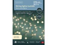 Micro LED Extra Dense Warm White 378 Count Light Set 19.7 ft. with Silver Wire