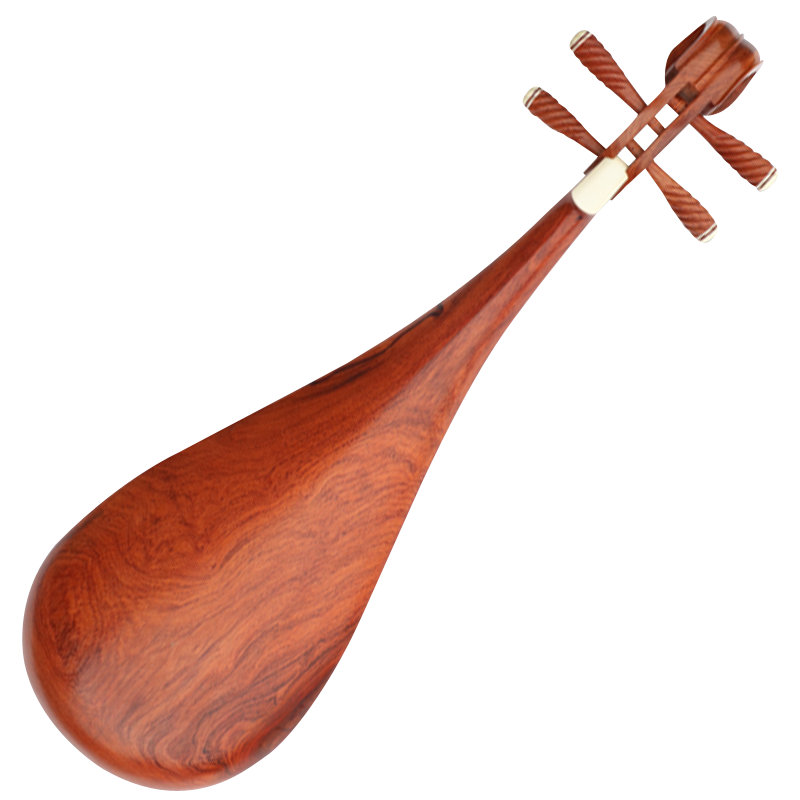 Concert Grade Chinese Lute Rosy Sandalwood Pipa Instrument With Accessories
