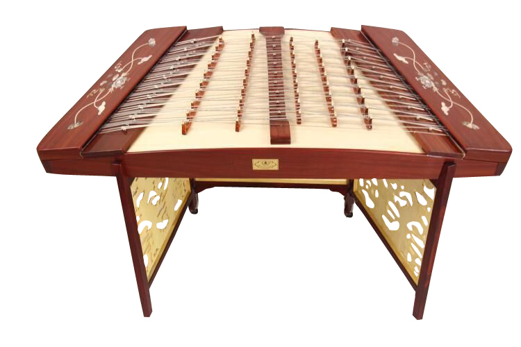 Concert Grade Rosy Sandalwood Yangqin Instrument Chinese Hammered Dulcimer 405 Type with Accessories