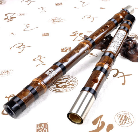 Professional Level Purple Bamboo Flute Chinese Dizi Instrument with Accessories