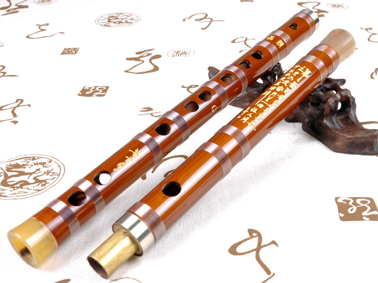 Concert Grade Chinese Bitter Bamboo Flute Dizi Instrument with Accessories 2 Sections