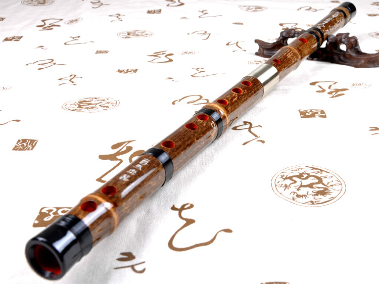 Concert Grade Chinese Purple Bamboo Flute Dizi Instrument with Accessories