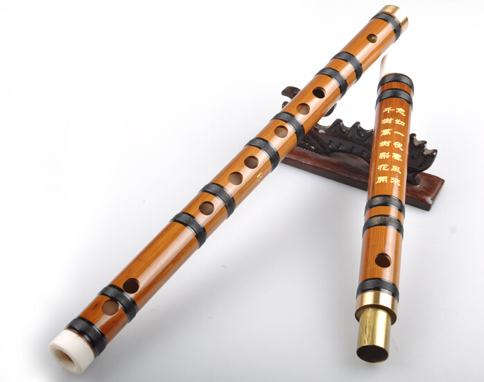 Beginner Level Chinese Bitter Bamboo Flute Dizi Instrument 2 Sections