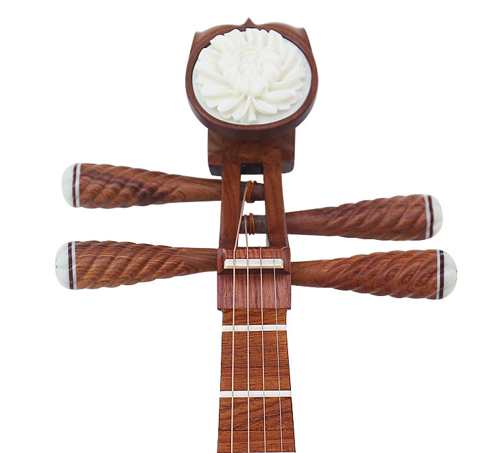 Premium Quality Rosy Sandalwood Pipa Instrument Chinese Lute With Accessories