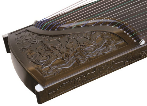 Professional Level Lotus Shell Carved Guzheng Instrument Chinese Harp