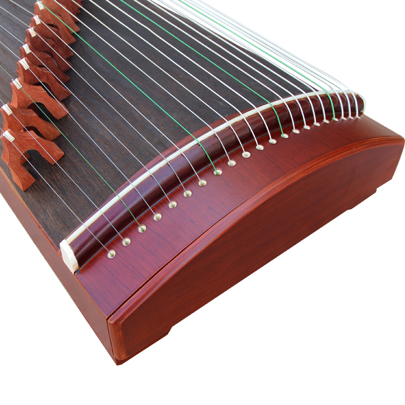 Exquisite Travel Size Rosy Sandalwood Guzheng Instrument Chinese Harp