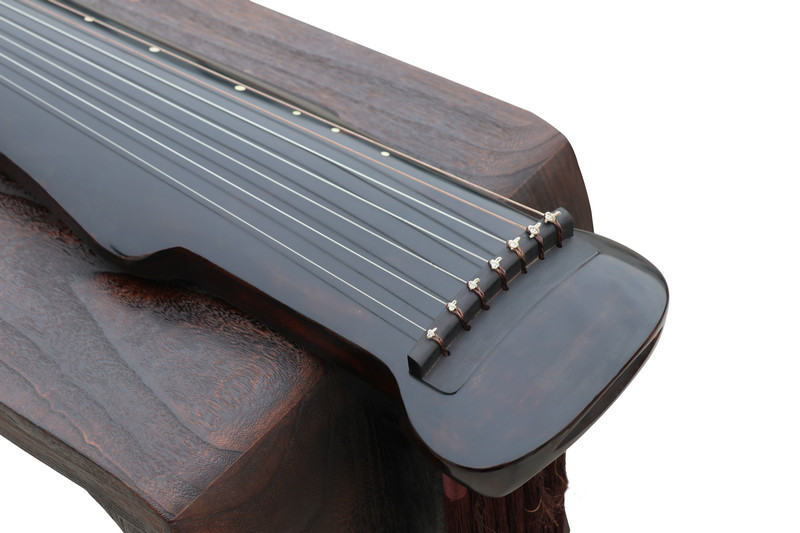 Concert Grade Aged Fir Wood Guqin Chinese 7 Stringed Zither He Ming Qiu Yue Style