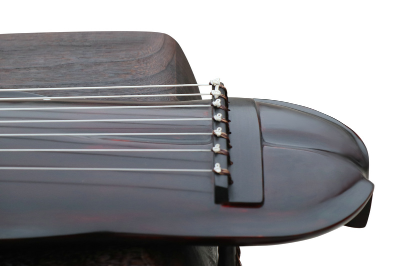 Professional Level Aged Fir Wood Guqin Chinese 7 Stringed Zither Banana Leaf Style