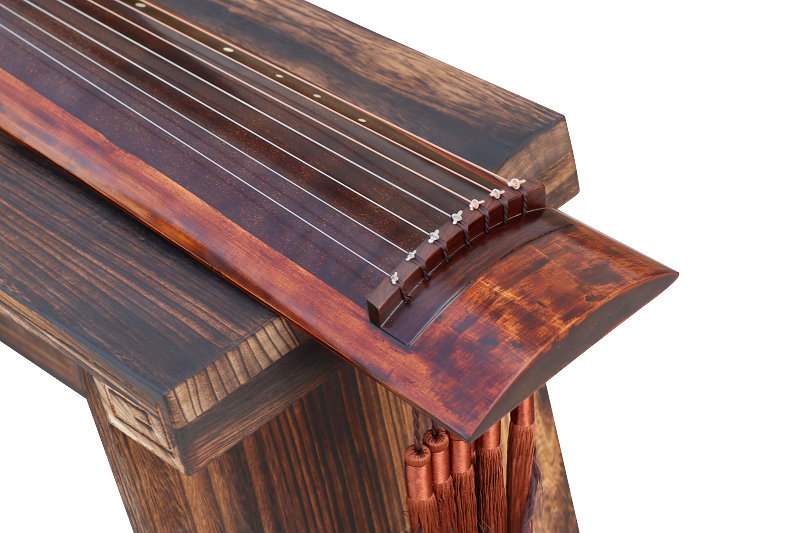Professional Aged Fir Wood Guqin Instrument Chinese 7 String Zither Ku Mu Long Yin Style