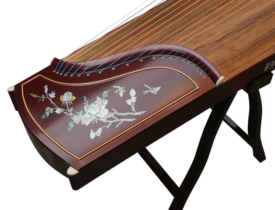 Buy Professional Peony Carved Purple Sandalwood Guzheng Instrument
