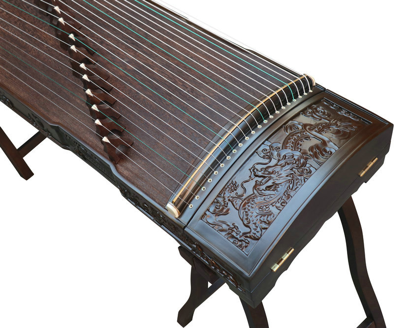 Concert Grade Carved Dragon Carved Guzheng Chinese Zither Harp