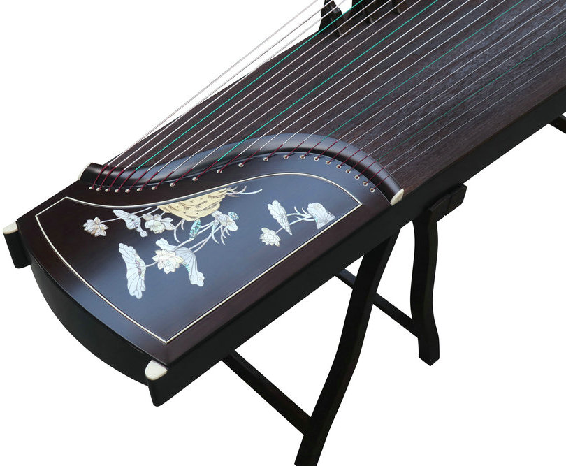 Buy Professional Level Lotus Shell Carved Guzheng Instrument Chinese Harp