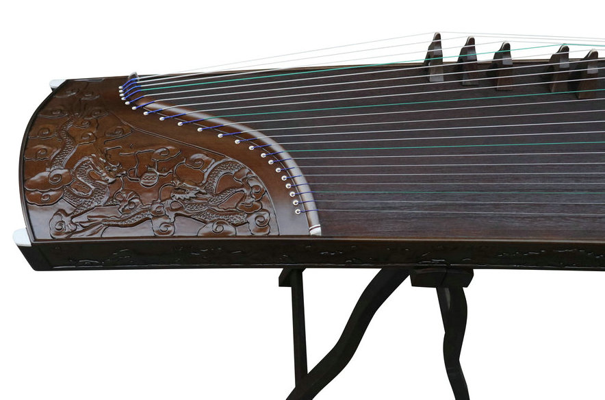 Concert Grade Carved Dragon Carved Guzheng Chinese Zither Harp